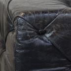 Grote, Luxe, Zwarte Vierkante Chesterfield Hocker/salontafel Gemaakt Van Rundleer thumbnail 11