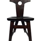 Vintage Brutalist Eiken Stoel Jaren 60 Massief Hout thumbnail 21