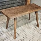 Antieke Landelijke Sidetable Bankje Eikenhout thumbnail 3