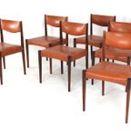 Set 6 Palissander Eetkamerstoelen Stoelen Vintage 'cellemuiden' thumbnail 16