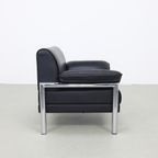 Postmodern Lounge Chair In Chrome And Leather, 1980S thumbnail 4