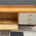 Lowboard, White Skai Fronts On The Drawers 1960S thumbnail 4
