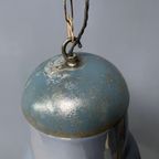 Grote Industriële Blauwgrijze Emaille Hanglamp thumbnail 12