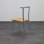 4x Postmoderne Eetkamerstoel Chrome & Plywood Segis, 90s thumbnail 10