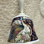 Prachtige Vintage Glanzend Tafelbel Pauw En Bloemen Design Met Gouden Afwerkingen thumbnail 5