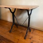 Vintage Bistro Tafeltje Eiken Blad Tuintafel Café Eettafeltje Frans thumbnail 9