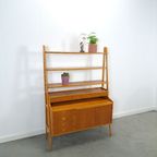 Teak Fineer Kast Uit Zweden Met Lades, Legplank En Uitschuifbare Plank thumbnail 19