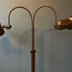 Mid Century Bruine Gepo Vloerlamp Met Dubbele Boogkegel thumbnail 8