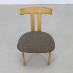 4X Eetkamerstoel T-Chair In Oak And Wool, 1970S thumbnail 8