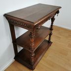 Landelijke Frans Eikenhouten Sidetable Wandtafel Met Lade thumbnail 10