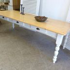 Prachtige Grote Witte Landelijke Eettafel 250 Cm thumbnail 5