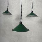 3X Industriële Hanglamp – Groene Emaille thumbnail 3