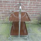 Vintage Opklapbare Keukentrolley Trolley Serveerwagen. thumbnail 5