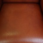 Luxe, Statige Set Van 2 Cognac Kleurige Rundleren Art Deco Design Fauteuils thumbnail 6