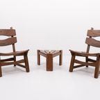 1970’S Vintage Dutch Design Stained Oak Chairs By Dittmann & Co For Awa thumbnail 3
