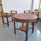 Set Of Two Low Chairs And Coffee Table From The Amsterdam School/ Art Deco Circa 1930s. thumbnail 14