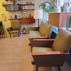 Vintage Loungeset Bank & 2 Fauteuils Fauteuil Bankstel Stoel Groen Meubelset Meubels thumbnail 4