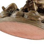 Groot Antiek Beeld Sculptuur Terracotta Cherubijnen Putti Terre Cuite Frankrijk 1900 thumbnail 9