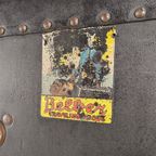Antieke Belber Zwarte Leren Stoomkoffer Uit 1924 - Grote Reisgarderobe thumbnail 7