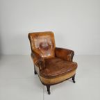 Klassieke Engelse Leren Stoel 1912 thumbnail 2