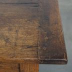 Prachtige, Karaktervolle Antieke Eikenhouten Franse Eettafel Uit De 18e Eeuw Met 2 Lades thumbnail 9