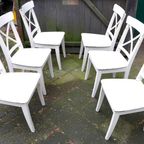 Mooie Set Van 5 Witte Stoelen thumbnail 10