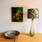 Val St Lambert Groene Kristal Glas Lamp Vintage thumbnail 2