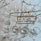 Vintage Frisdrank-Glazen Houder Met 10 Glazen thumbnail 5