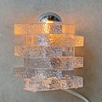 Vintage Glazen Peill & Putzler Tafellamp / Lamp, Ijsglas thumbnail 7