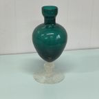 Groen Glazen Karaf/Vaas Brocante Craquele Glas thumbnail 2