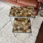 Vintage Onyx & Epoxy Marmer Mimiset Bijzettafels/Side Tables thumbnail 6