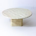 Round Travertine Coffee Table With Wavy Pattern thumbnail 5