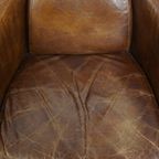 Set Van 2 Unieke En Comfortabele Bruine Rundleren Aviator Design Fauteuils/ Armchairs thumbnail 7