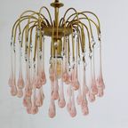 Vintage Murano Teardrop Lamp - Roze, Goud Jaren '70 | 01084 thumbnail 4