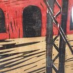 "rijkswerf", Piet Lont, 1995, Houdsnede Op Japans Papier thumbnail 5