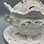 Vintage Terrine Capodimonte Wit/goud thumbnail 6