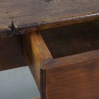 Prachtige, Karaktervolle Antieke Eikenhouten Franse Eettafel Uit De 18e Eeuw Met 2 Lades thumbnail 14
