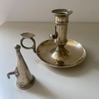 Antieke Kandelaar In Massief Koper thumbnail 5