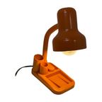 Vintage Desk Lamp / Organizer - Memphis Style / Postmodern - Bright Orange thumbnail 4