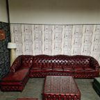 Acme Classic Chesterfield Bank 7-zits– Antiek Rood, Leer thumbnail 2
