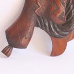 Vintage Hand-Carved Wooden Native American Chief'S Head thumbnail 8