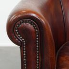 Schapenleren Clubfauteuil In Een Prachtige Warme Cognac Kleur Met Een Mooi Patina thumbnail 13