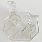 Artdeco Parfumflesjes Karafjes Set Kristal Met Dienblaadje 1920’S thumbnail 7