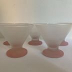 Vintage Ijscoupes Pastel Roze Glas 80'S / 90'S thumbnail 7