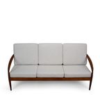 Grijze Geherstoffeerde Teak Paper Knife Sofa By Kai Kristiansen Voor Magnus Olesen, 1960S thumbnail 4