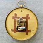 Vintage Junghans Messing Wandklok Eletronic Ato-mat Goud thumbnail 3