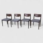 4x Vintage Eetkamerstoelen - Jaren '60, Bruin, Grijs thumbnail 5