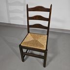 Set Of 2 Oak , Rustic, Farmhouse, Ladderback Dining Chairs With Rush Seats thumbnail 15
