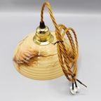 Vintage Hanglamp Gemarmerd Glas Ribbel thumbnail 3