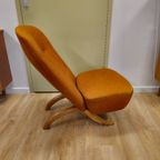 Vintage Theo Ruth Congo Fauteuil Stoel Oranje thumbnail 11